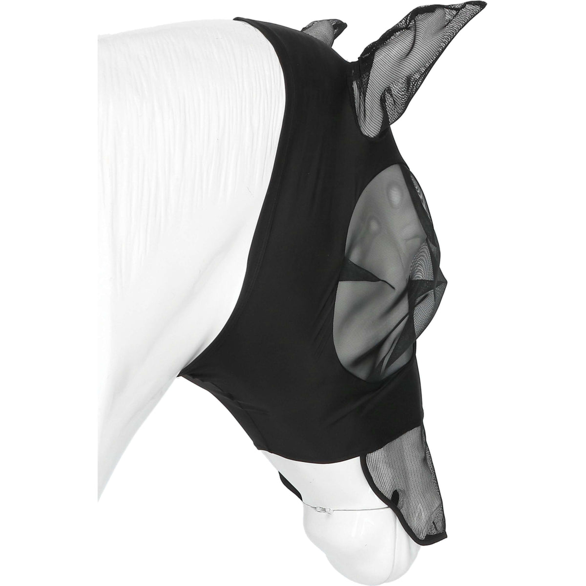 EQUITHÈME Vliegenmasker Lycra UV protection Met Neusnetje Zwart