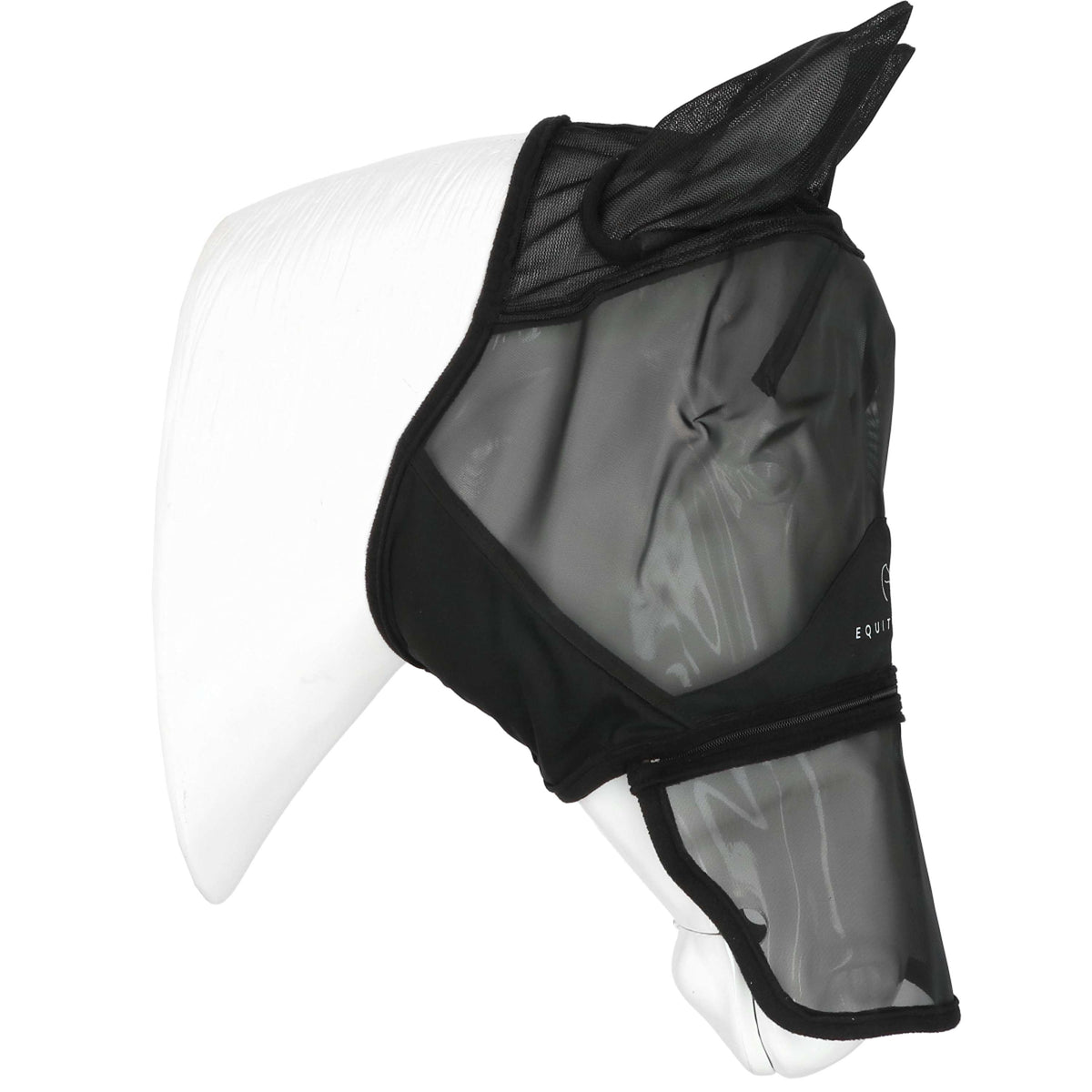 EQUITHÈME Vliegenmasker Zipper met UV-Bescherming Zwart