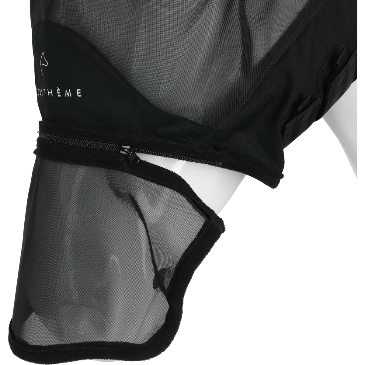 EQUITHÈME Vliegenmasker Zipper met UV-Bescherming Zwart
