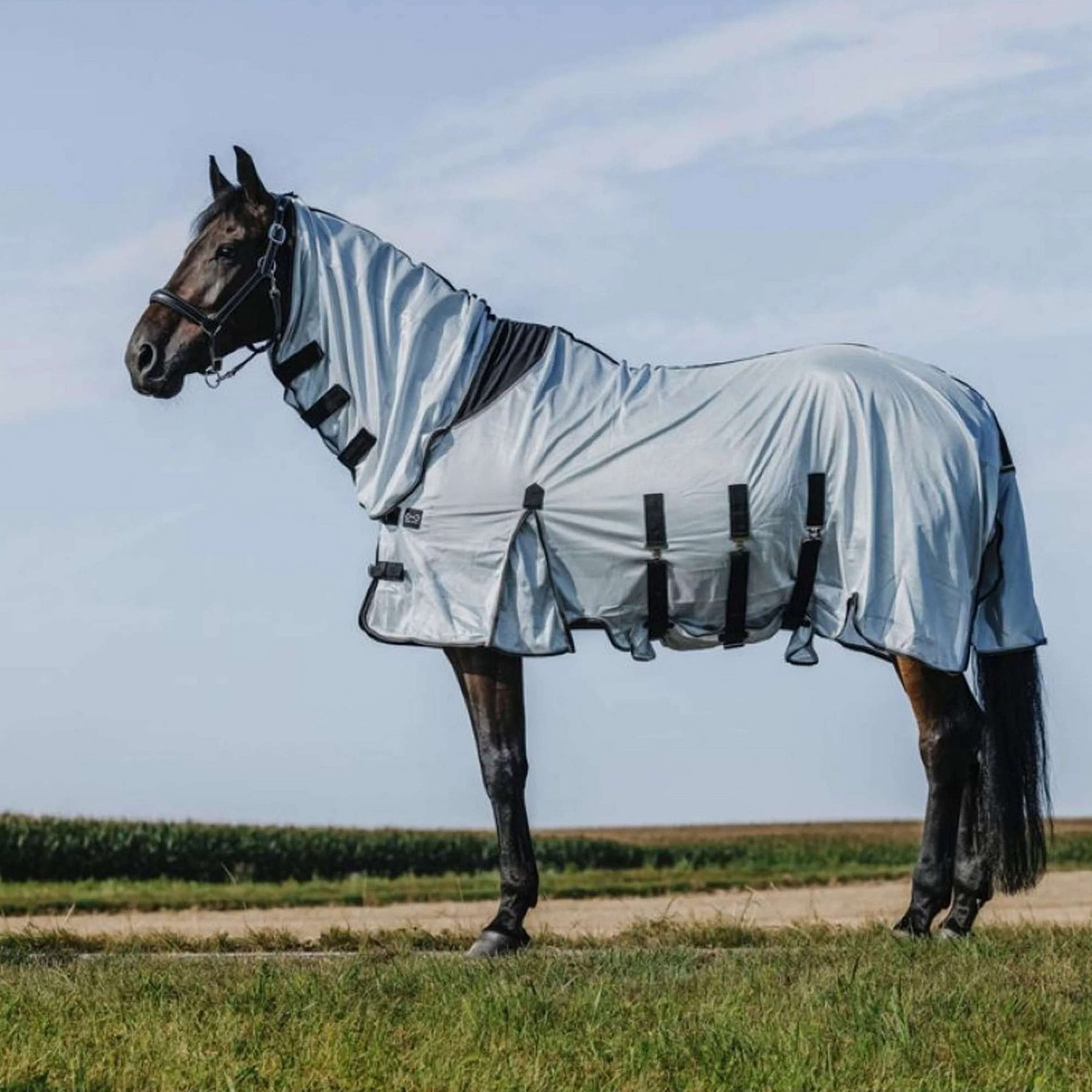 Riding World Vliegendeken Belly Mesh Combo Grijs