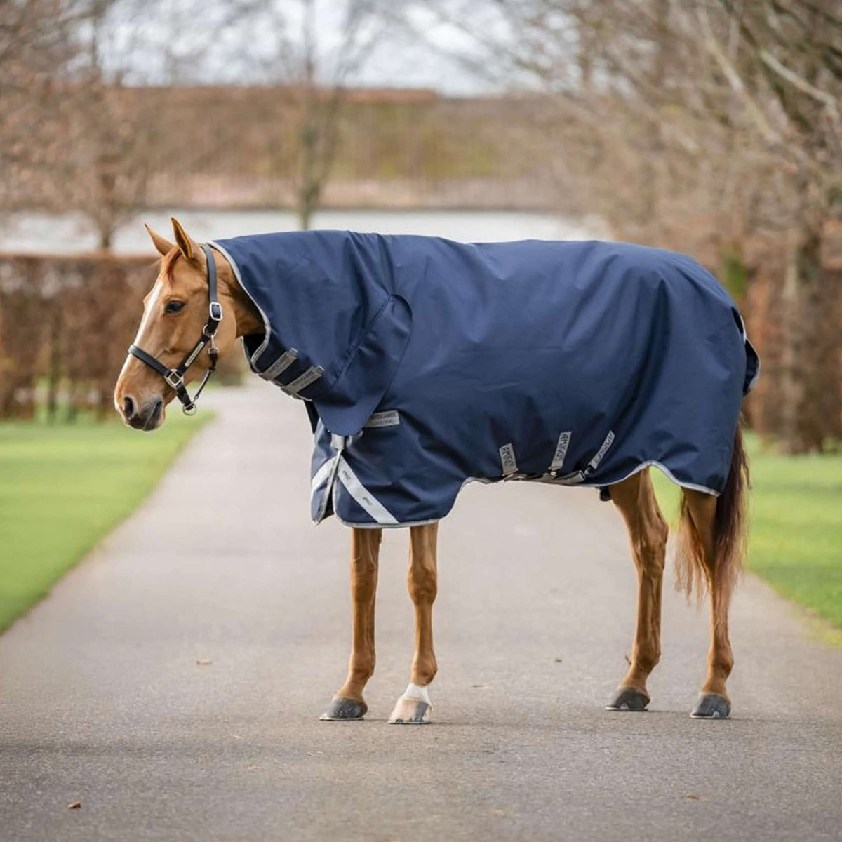 Amigo Turnout Rug Integrated 1200D 150g Navy/Titanium Grey/Silver