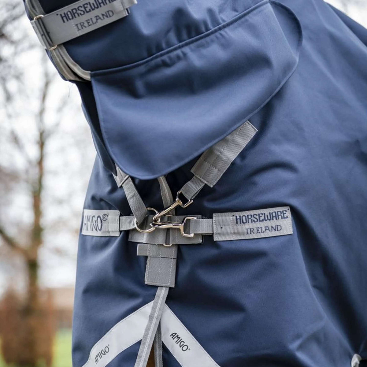 Amigo Turnout Rug Integrated 1200D 150g Navy/Titanium Grey/Silver