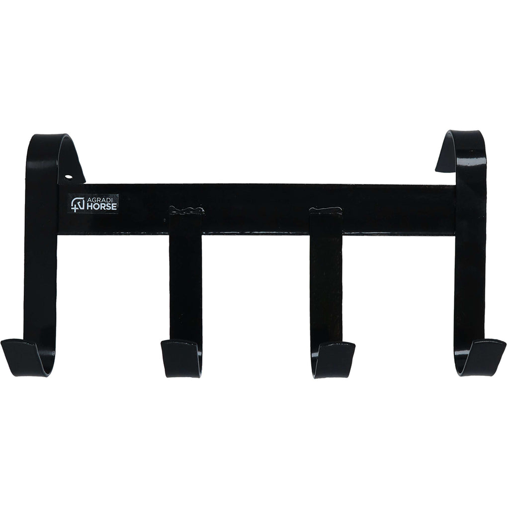 Agradi Horse Hoofdstelhanger met 4 Haken Zwart