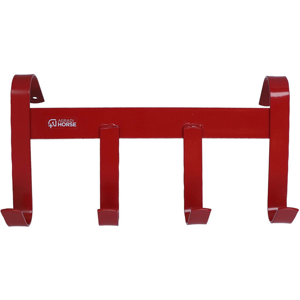 Agradi Horse Hoofdstelhanger met 4 Haken Rood