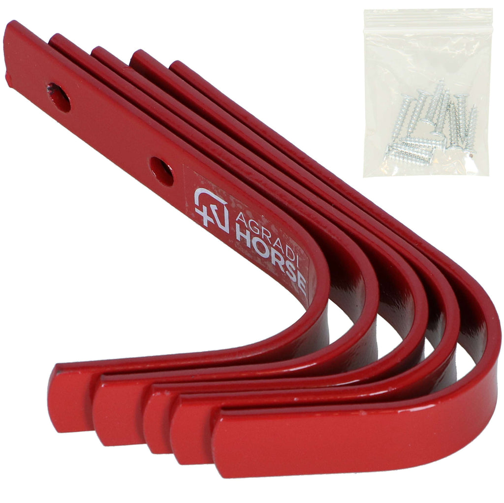 Agradi Horse Stalhaken 5 Stuks Rood
