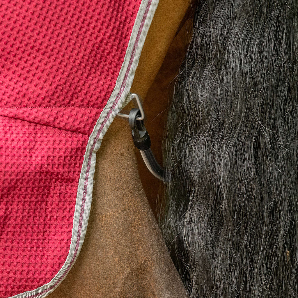 Velder Horsewear Premium Pony Waffle Cooler Rug Mulberry Red