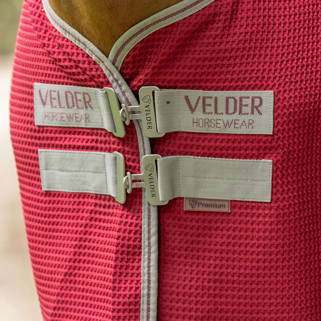 Velder Horsewear Premium Waffle Cooler Rug Mulberry Red