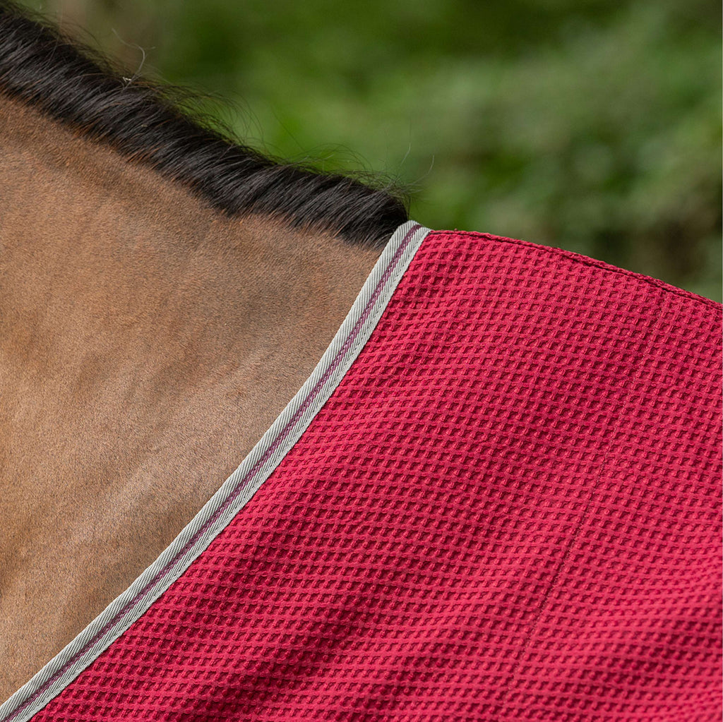 Velder Horsewear Premium Waffle Cooler Rug Mulberry Red