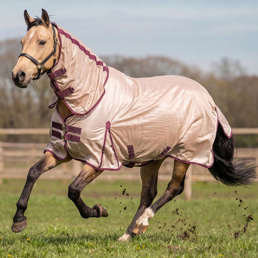 Velder Horsewear Essentials Vliegendeken Mesh met Hals Earth Grey