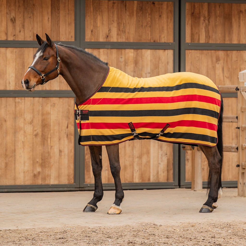 Velder Horsewear Premium Deluxe Fleece Cooler Rug Zwart/Geel