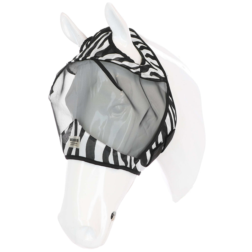 Velder Horsewear Essentials Vliegenmasker Zebra zonder Oren Zwart/Wit