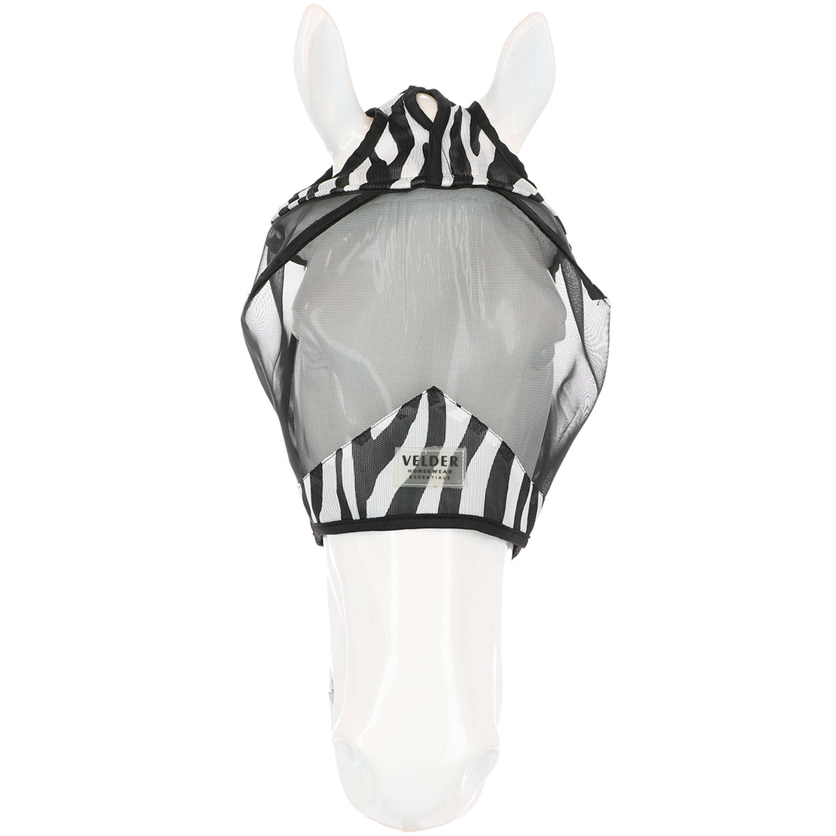 Velder Horsewear Essentials Vliegenmasker Zebra zonder Oren Zwart/Wit