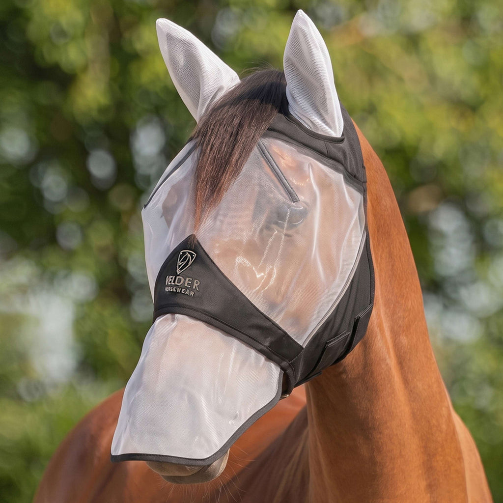 Velder Horsewear Premium Vliegenmasker met Oren en Neus Zwart