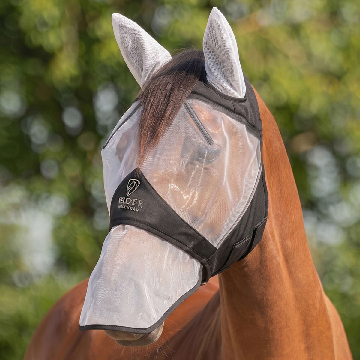 Velder Horsewear Premium Vliegenmasker met Oren en Neus Zwart