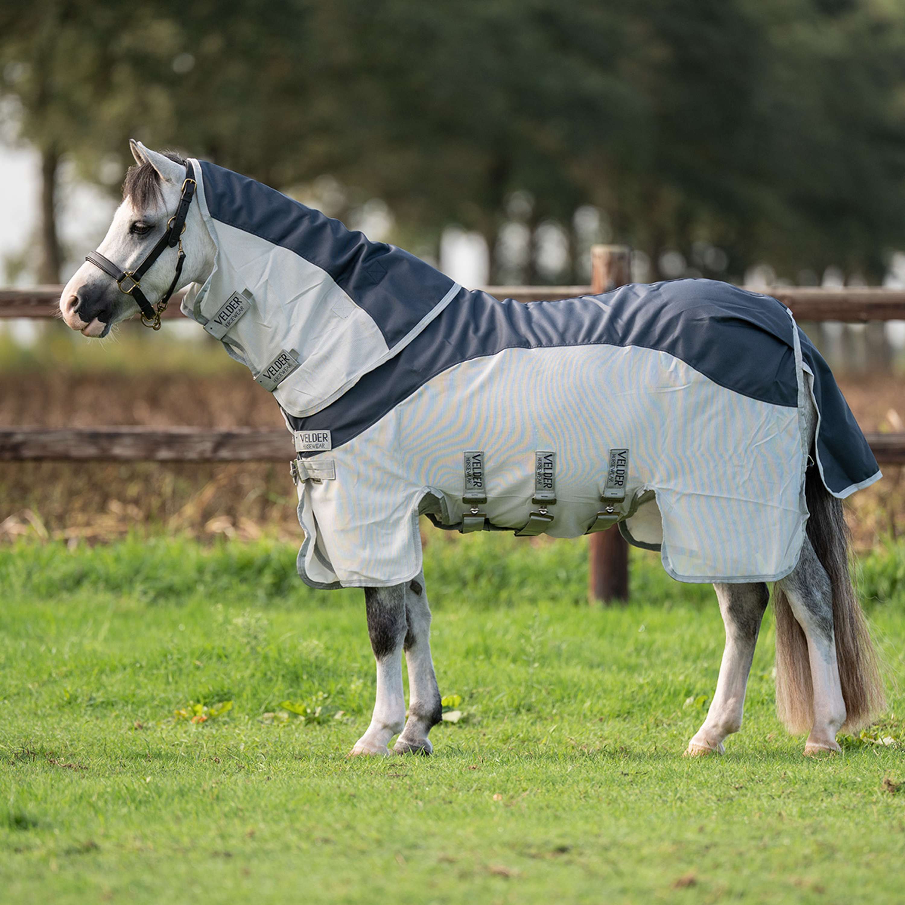 Velder Horsewear Premium Pony Vliegendeken Rainless Summer Navy/Field Grey