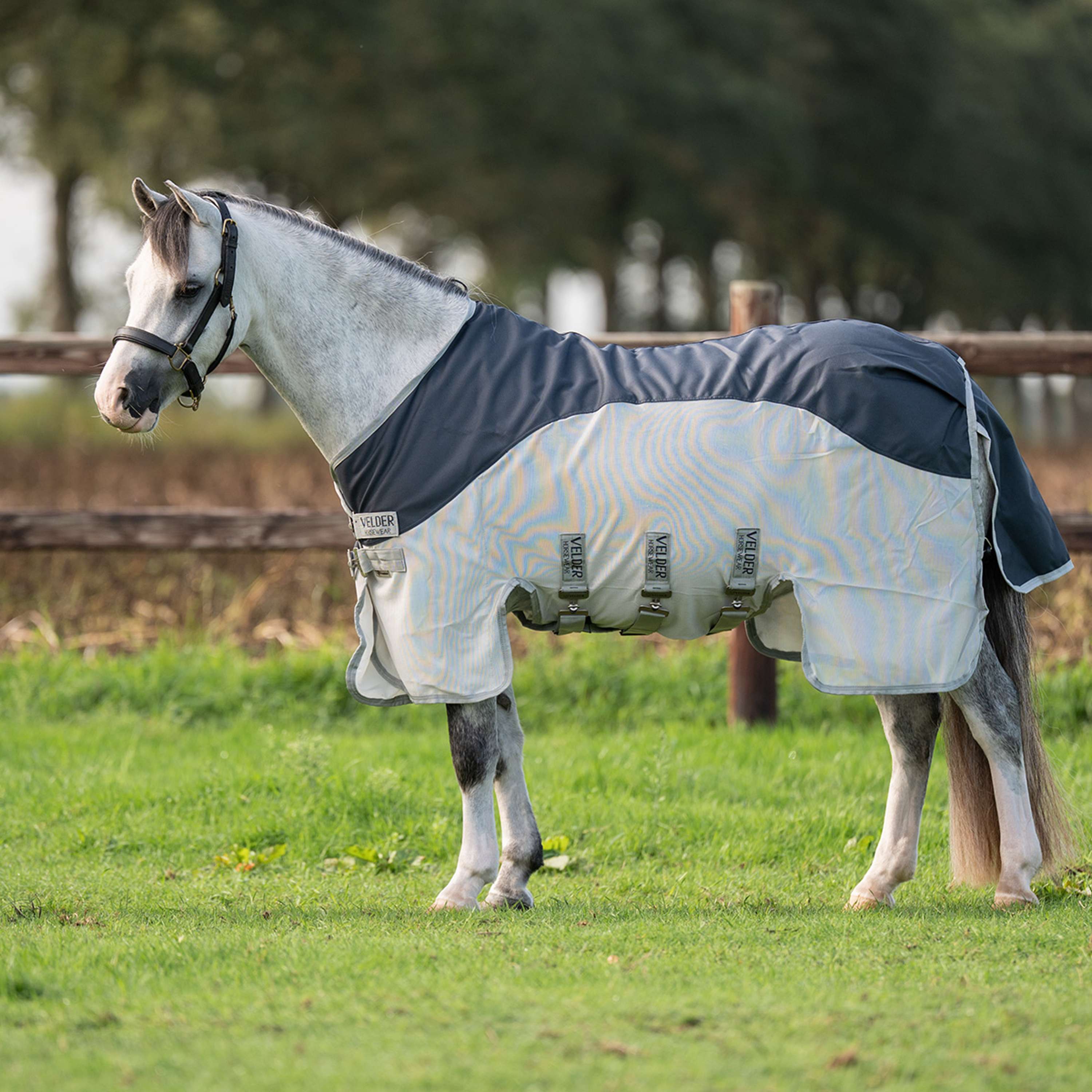 Velder Horsewear Premium Pony Vliegendeken Rainless Summer Navy/Field Grey