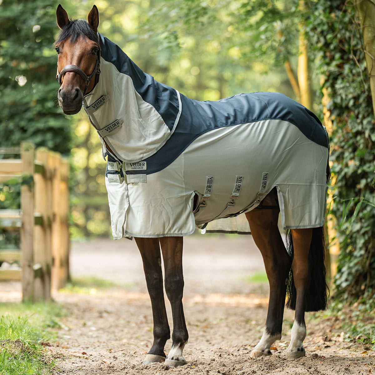 Velder Horsewear Premium Vliegendeken Rainless Summer Navy/Field Grey