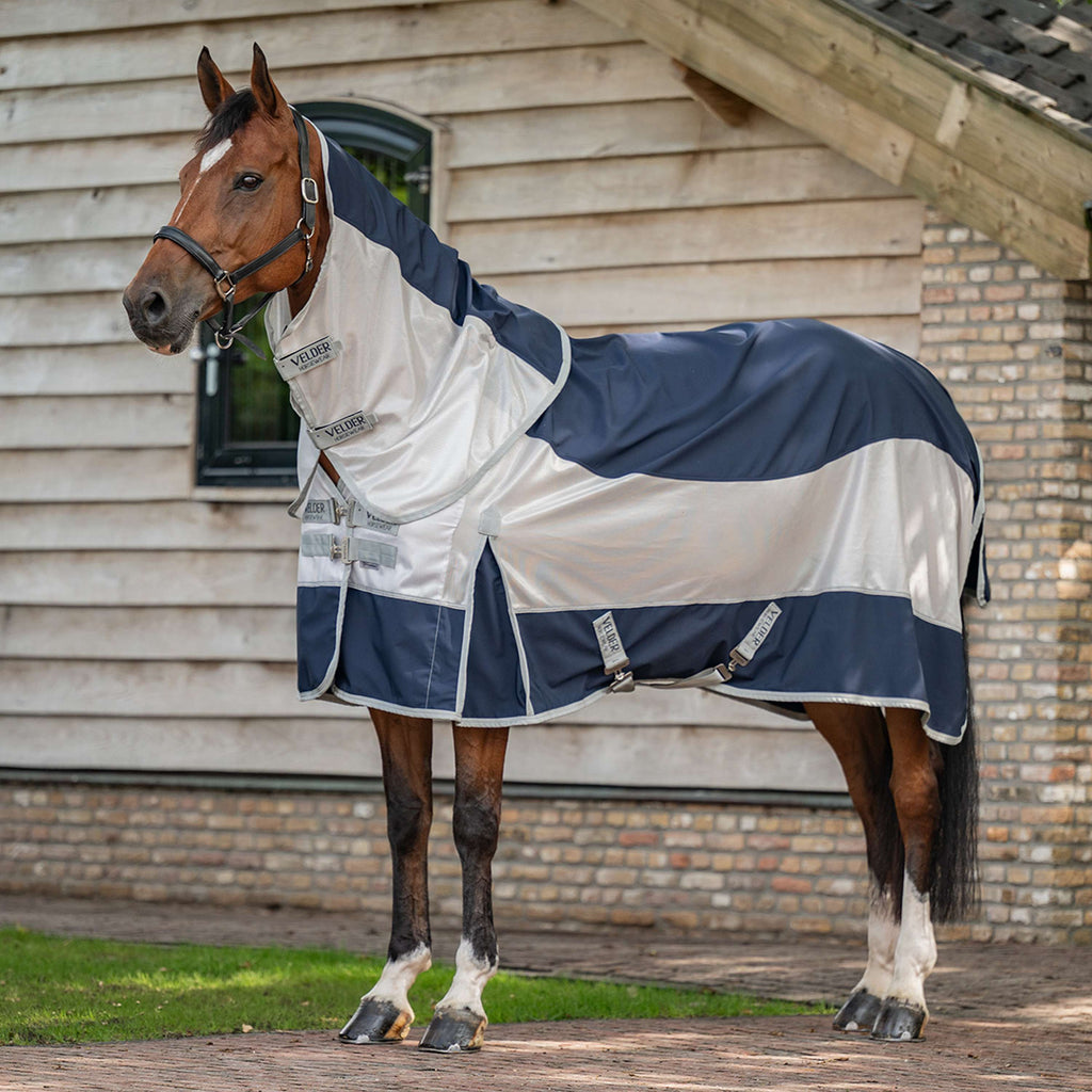 Velder Horsewear Premium Vliegendeken Rainless Fall Navy/Pearl Silver