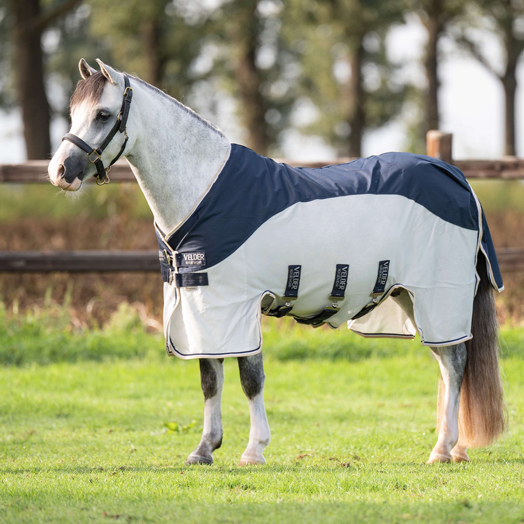 Velder Horsewear Premium Pony Vliegendeken Waterproof-Top Navy/Pearl Silver