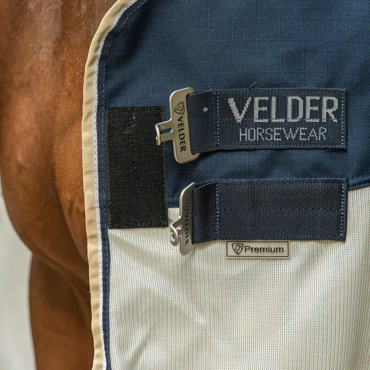 Velder Horsewear Premium Vliegendeken Waterproof-Top Navy/Pearl Silver
