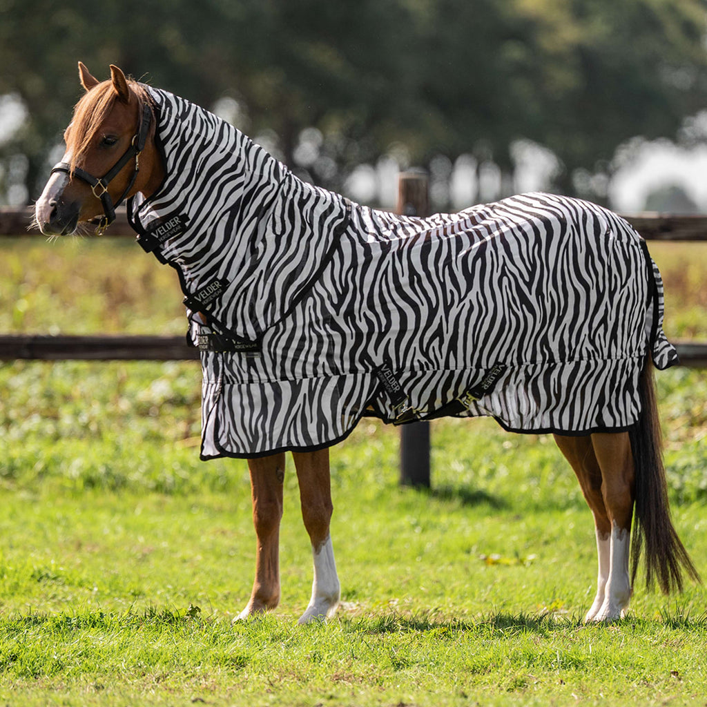 Velder Horsewear Essentials Pony Vliegendeken met Hals Zebra Zwart/Wit