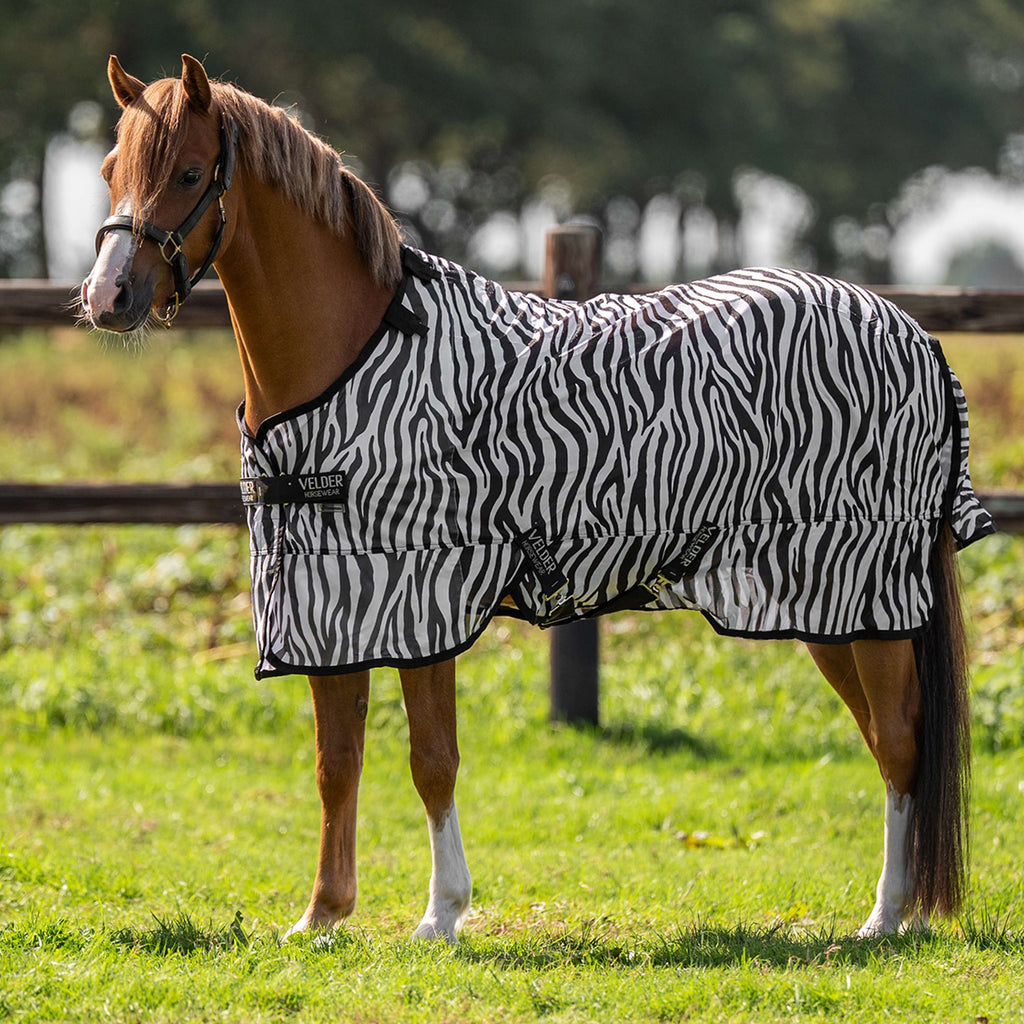 Velder Horsewear Essentials Pony Vliegendeken met Hals Zebra Zwart/Wit