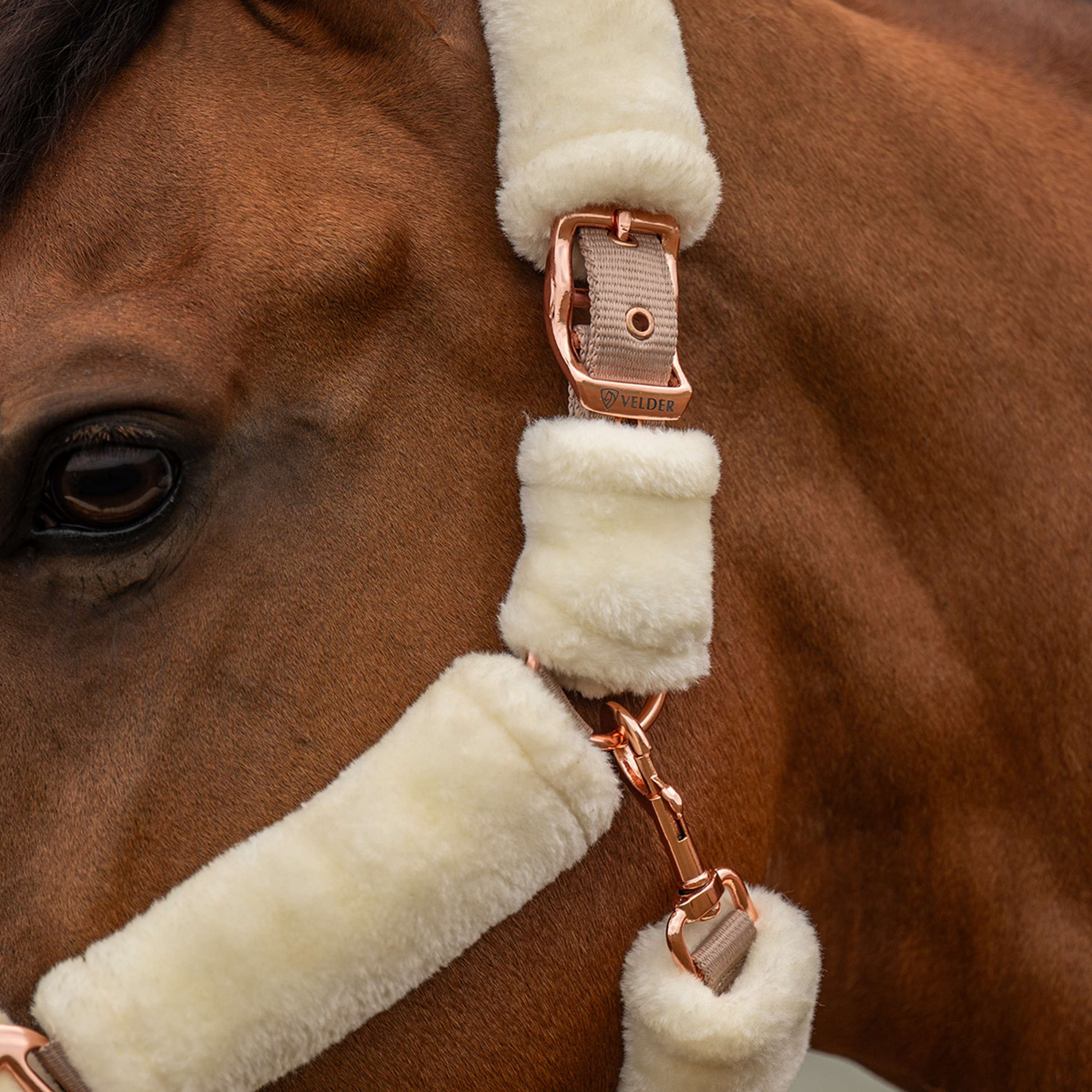Velder Horsewear Premium Halster Comfort Fur Naturel/Rosé