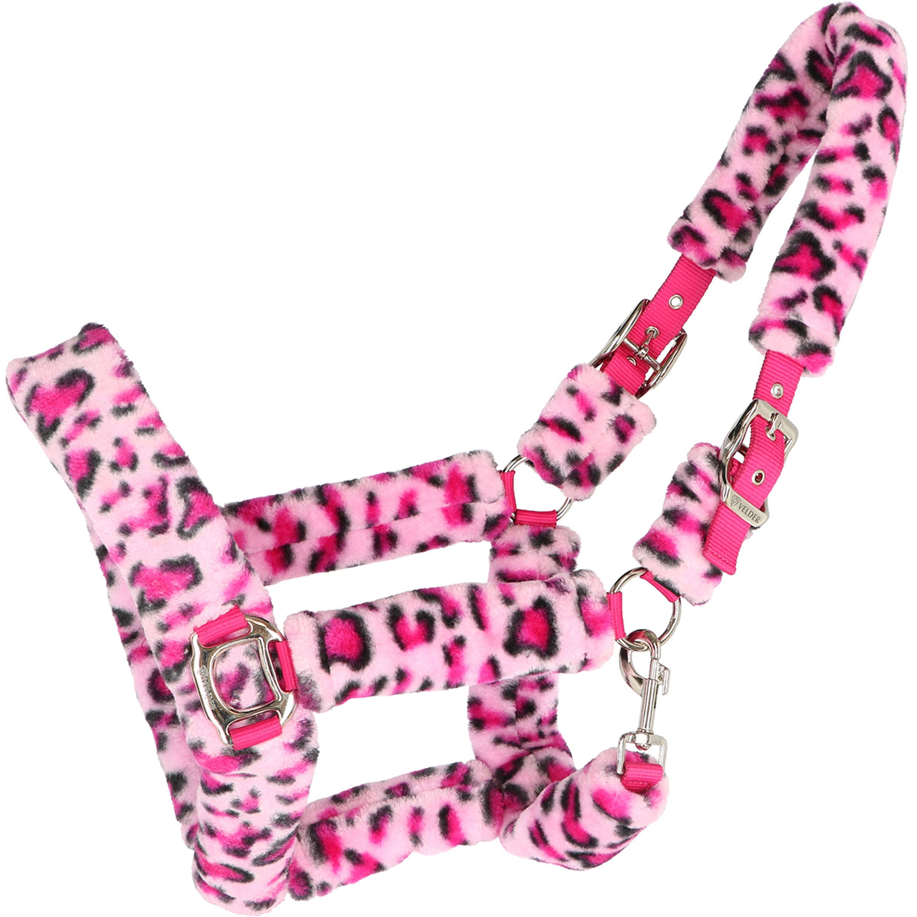 Velder Horsewear Premium Halster Comfort Fur Snow Leopard Roze