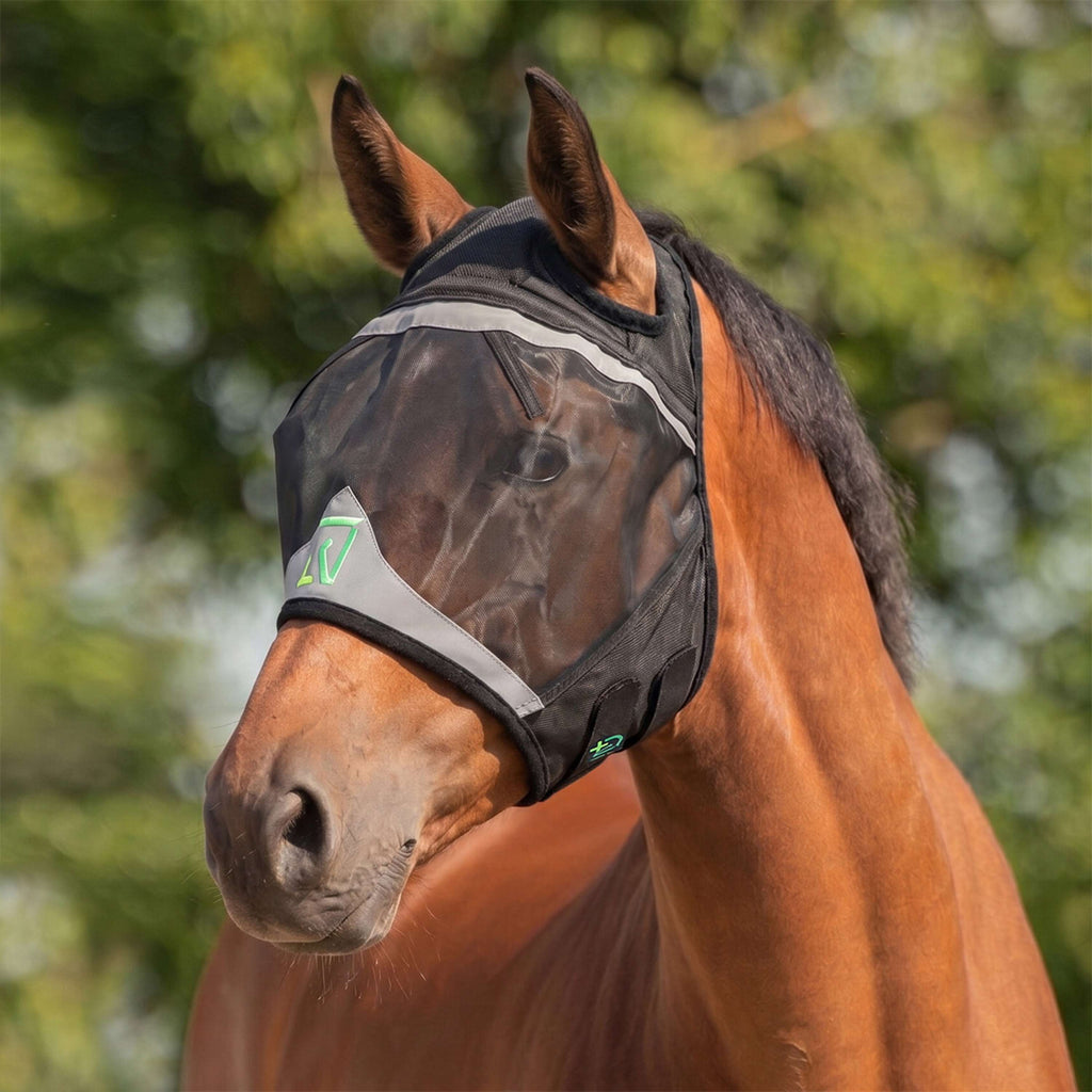 Agradi Horse Vliegenmasker Fine Mesh met Ooruitsparing Zwart