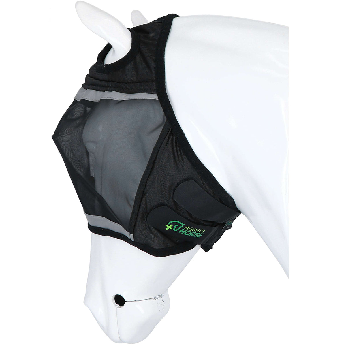 Agradi Horse Vliegenmasker Fine Mesh met Ooruitsparing Zwart