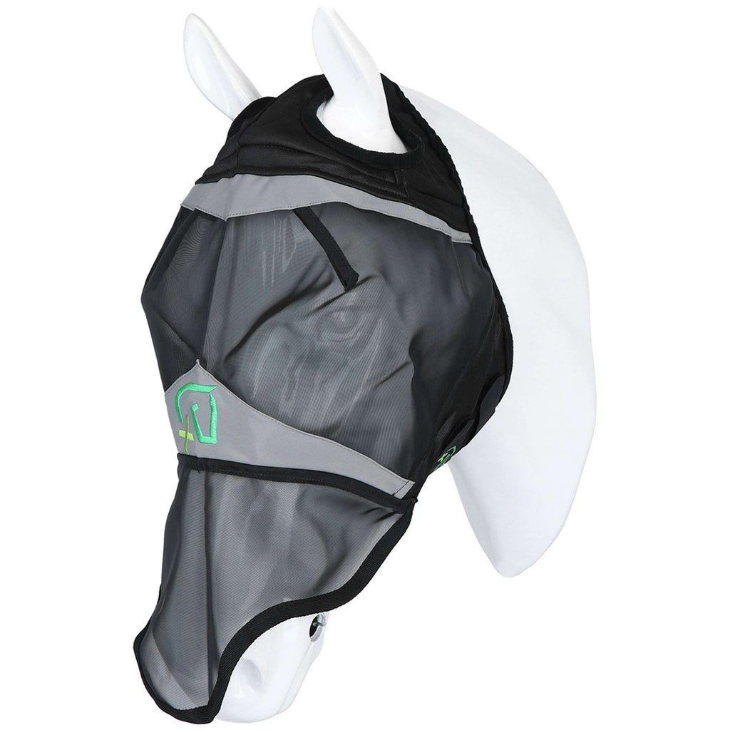 Agradi Horse Vliegenmasker Fine Mesh met Ooruitsparing en Neus Zwart