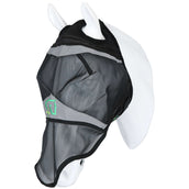 Agradi Horse Vliegenmasker Fine Mesh met Ooruitsparing en Neus Zwart