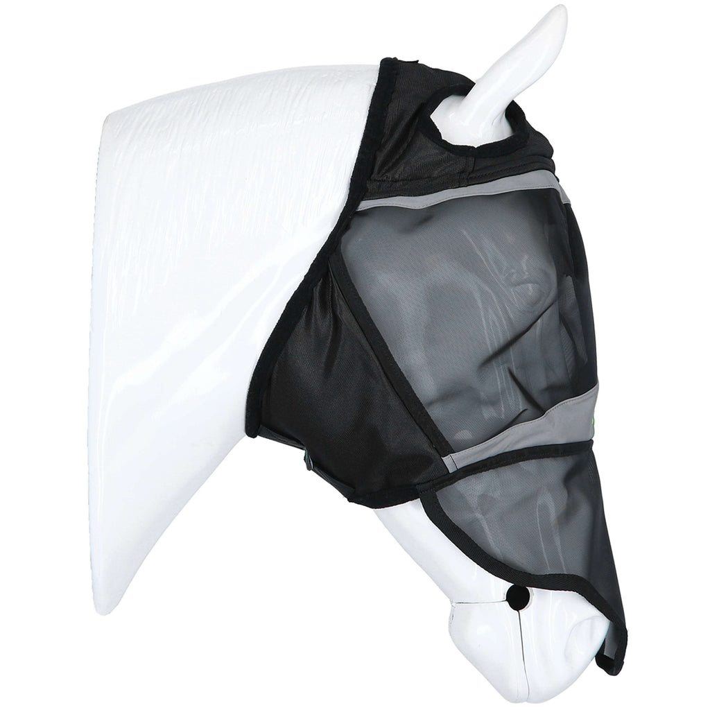 Agradi Horse Vliegenmasker Fine Mesh met Ooruitsparing en Neus Zwart