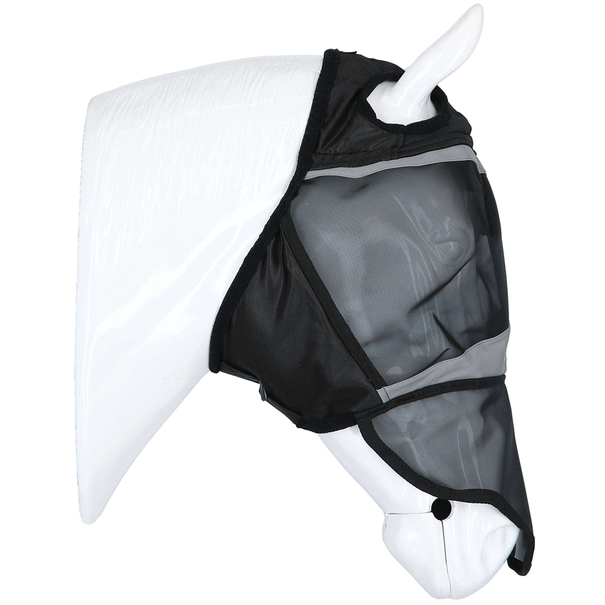 Agradi Horse Vliegenmasker Fine Mesh met Ooruitsparing en Neus Zwart