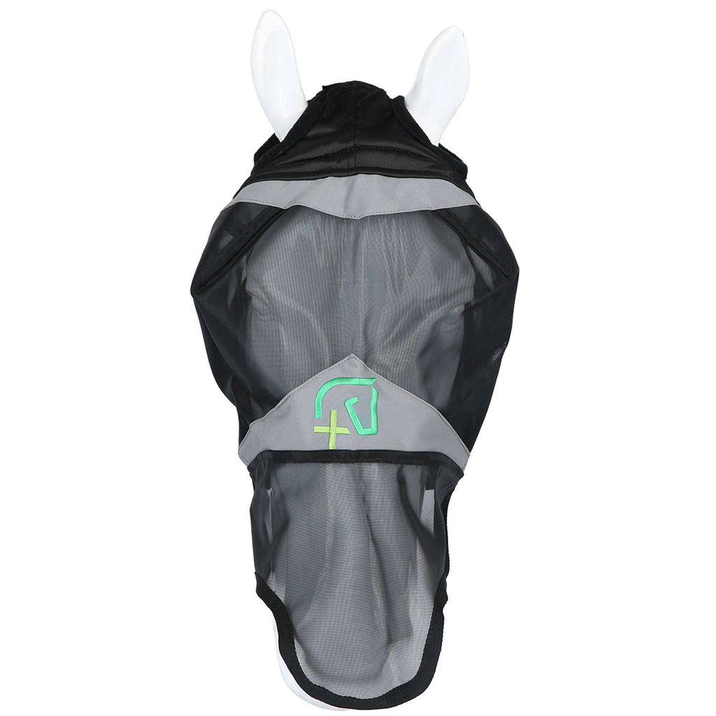 Agradi Horse Vliegenmasker Fine Mesh met Ooruitsparing en Neus Zwart