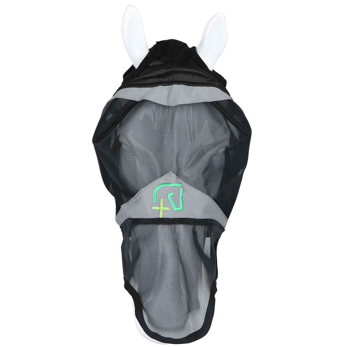 Agradi Horse Vliegenmasker Fine Mesh met Ooruitsparing en Neus Zwart