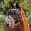 Agradi Horse Vliegenmasker Fine Mesh met Oren en Franjes Zwart