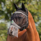 Agradi Horse Vliegenmasker Fine Mesh met Oren en Franjes Zwart
