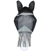 Agradi Horse Vliegenmasker Fine Mesh met Oren en Franjes Zwart