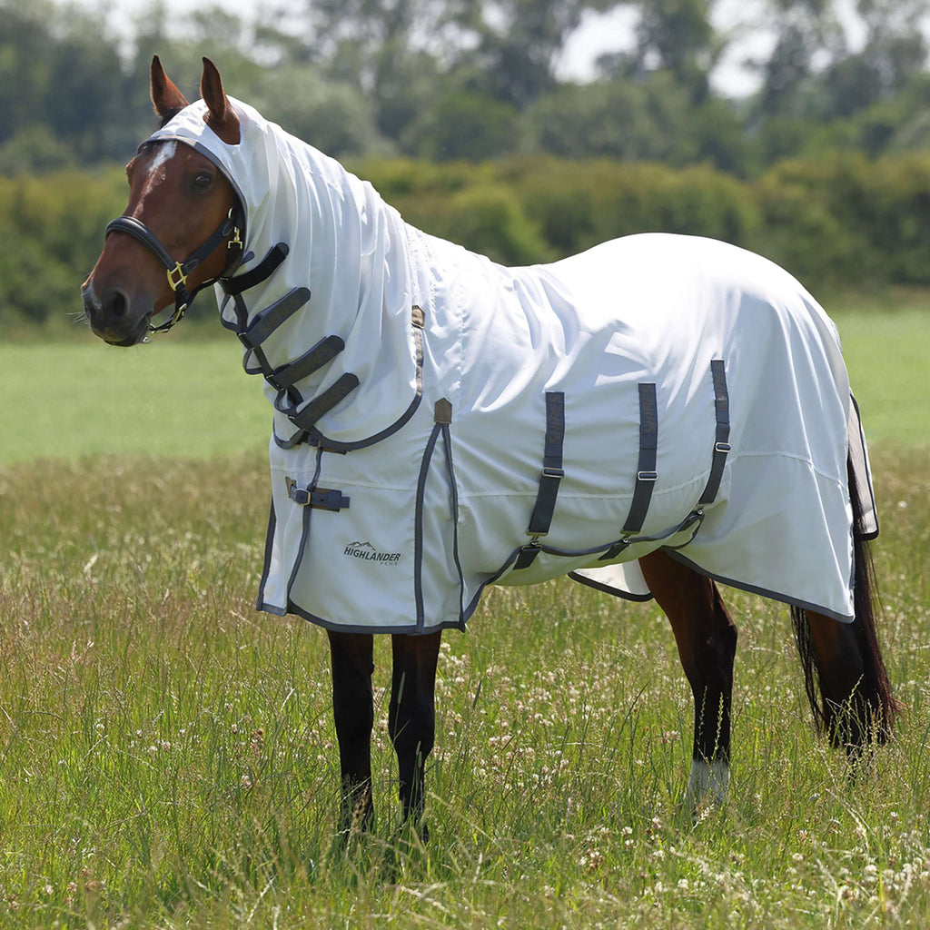 Highlander Plus by Shires Eczeemdeken Sweet-Itch Combo Wit/Airforce