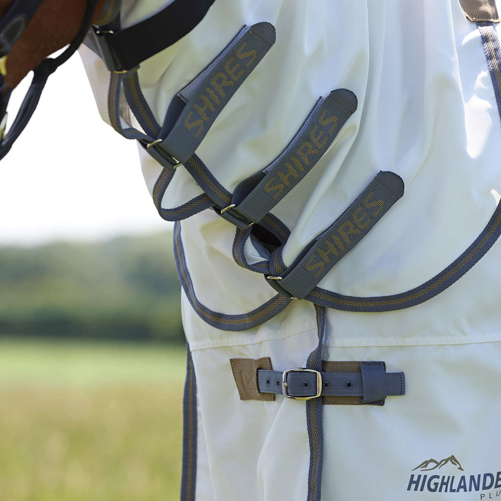 Highlander Plus by Shires Eczeemdeken Sweet-Itch Combo Wit/Airforce