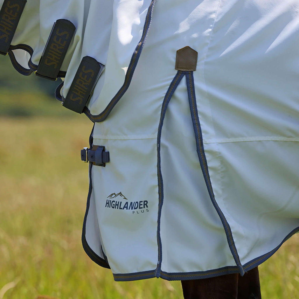 Highlander Plus by Shires Eczeemdeken Sweet-Itch Combo Wit/Airforce