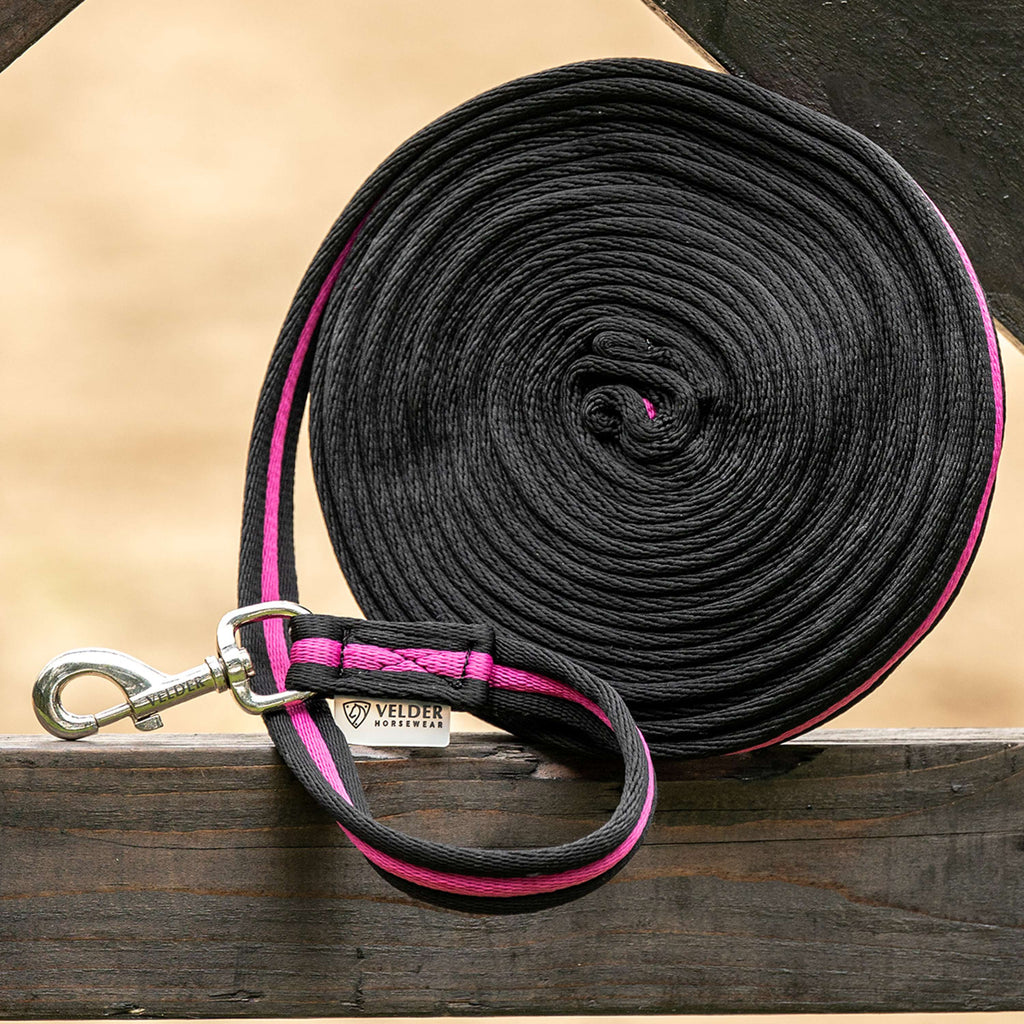 Velder Horsewear Longeerlijn Stripe Zwart/Roze