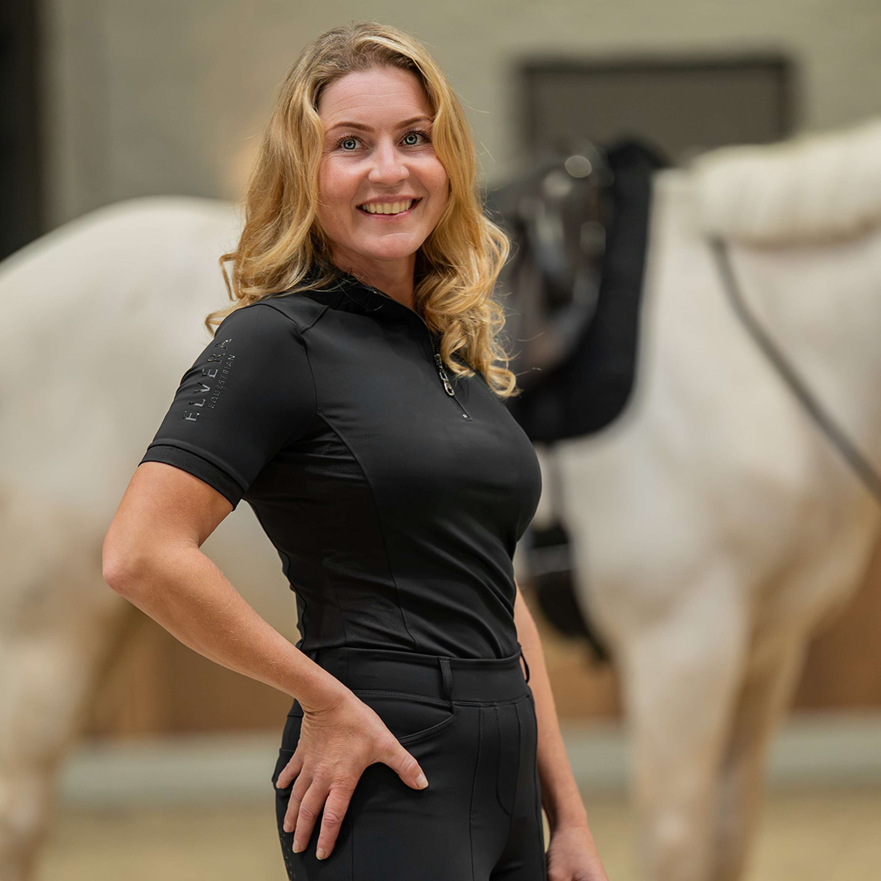 Elvera Equestrian Trainingsshirt EEVexa Korte Mouw Zwart