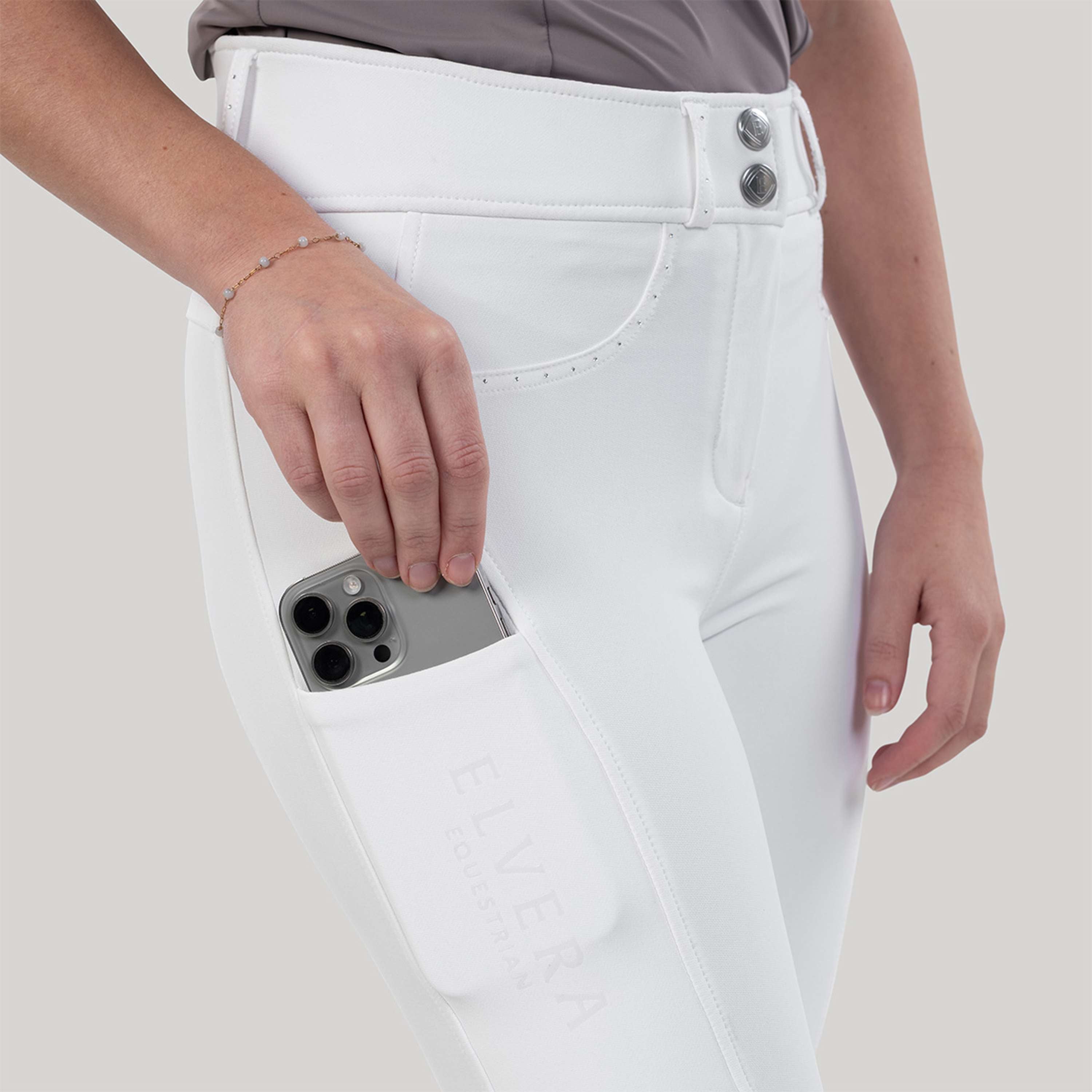 Elvera Equestrian Rijbroek Performance Bling Wit