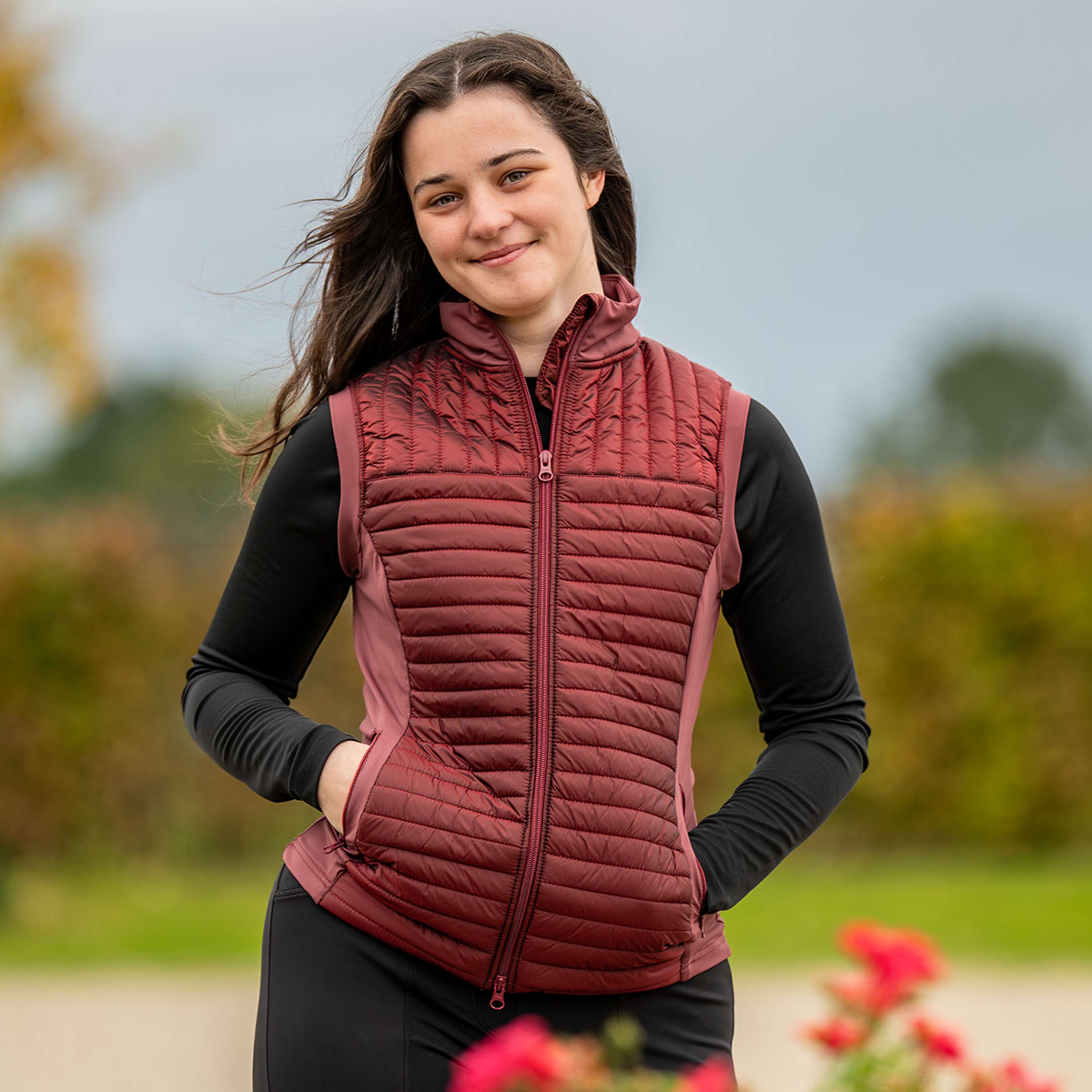 Elvera Equestrian Bodywarmer EEBaroness Metalic Burgundy