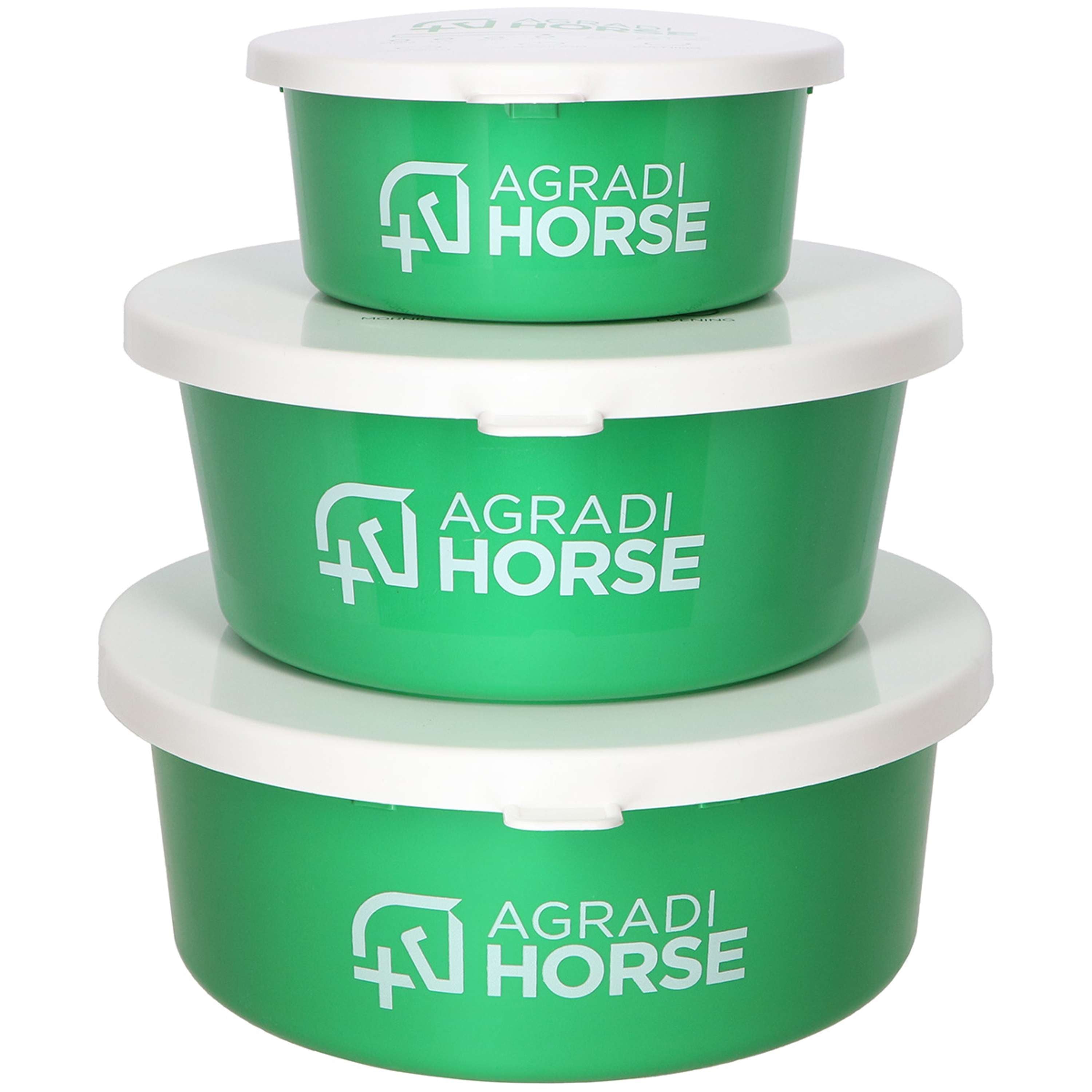 Agradi Horse Voerbak met Deksel Groen