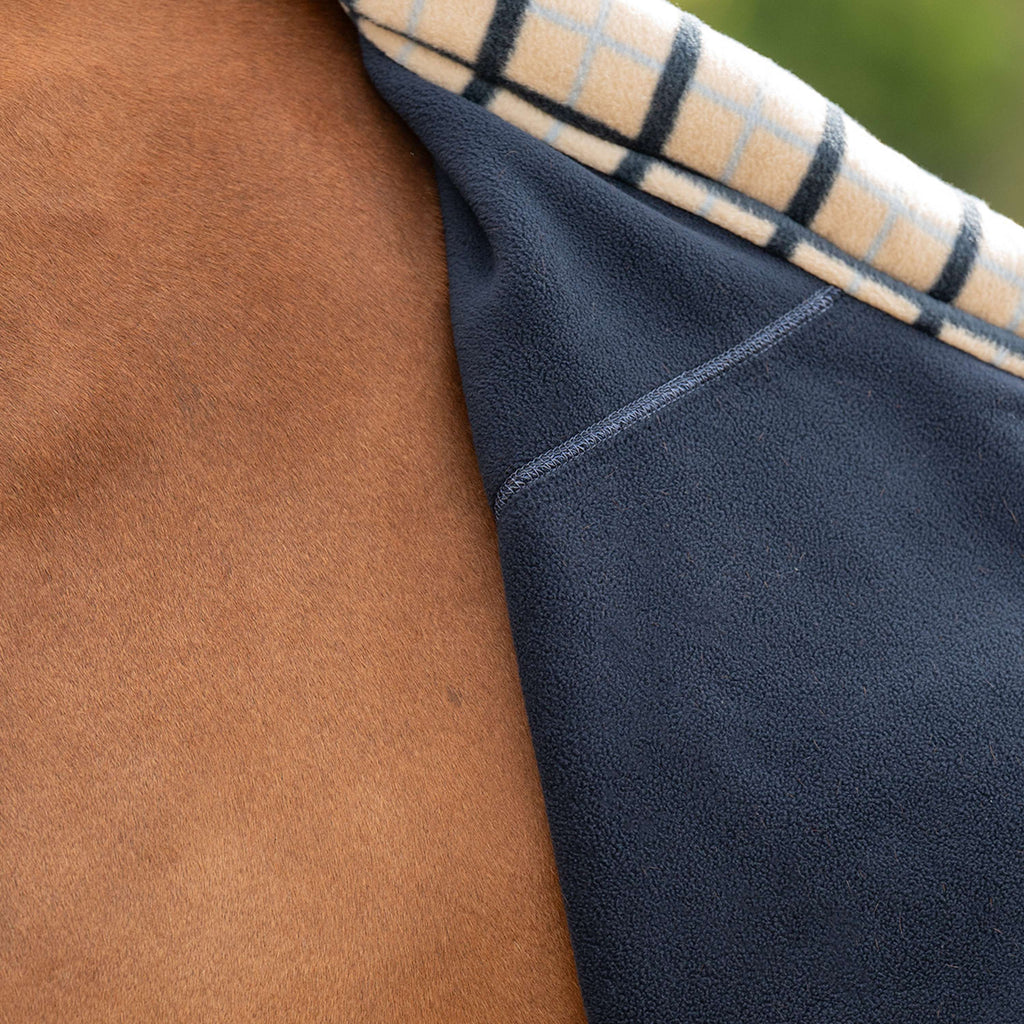 Velder Horsewear Premium Deluxe Fleece Cooler with Collar Navy/Check