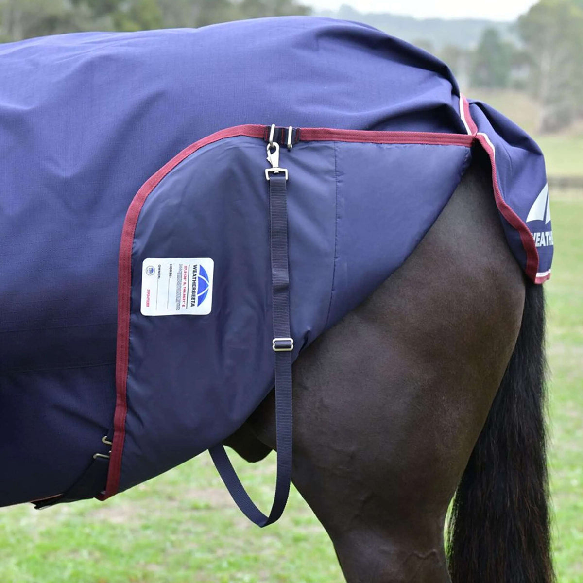 WeatherBeeta ComFiTec Essential Turnout Detach-A-Neck 50g Navy/Burgundy