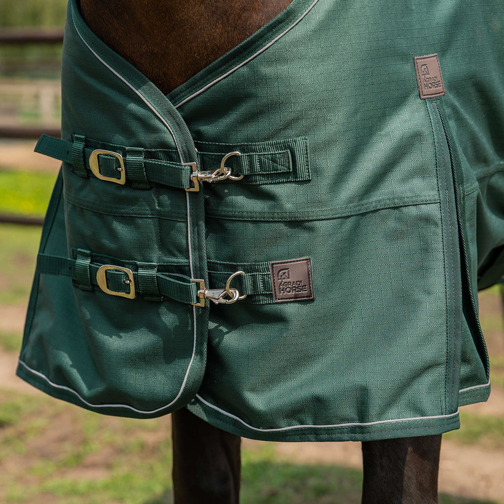 Agradi Horse Outdoordeken 1200D 50gr Reflecterende Bies Groen